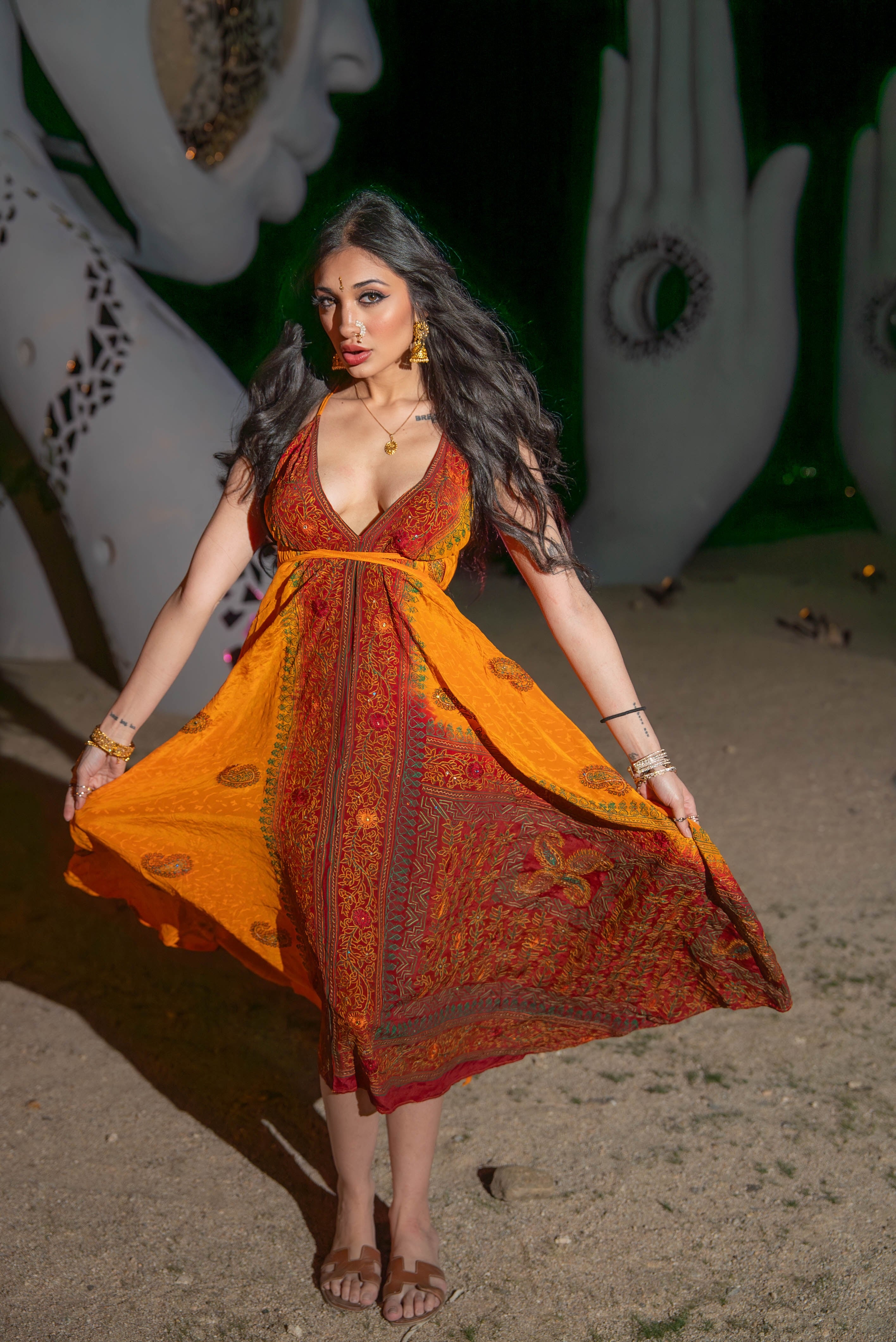 Bohemian Tie Dye Fire Magic Dress