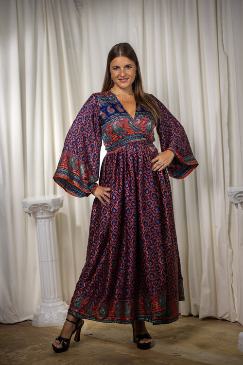 Bohemian Peacock Anarkali Dress