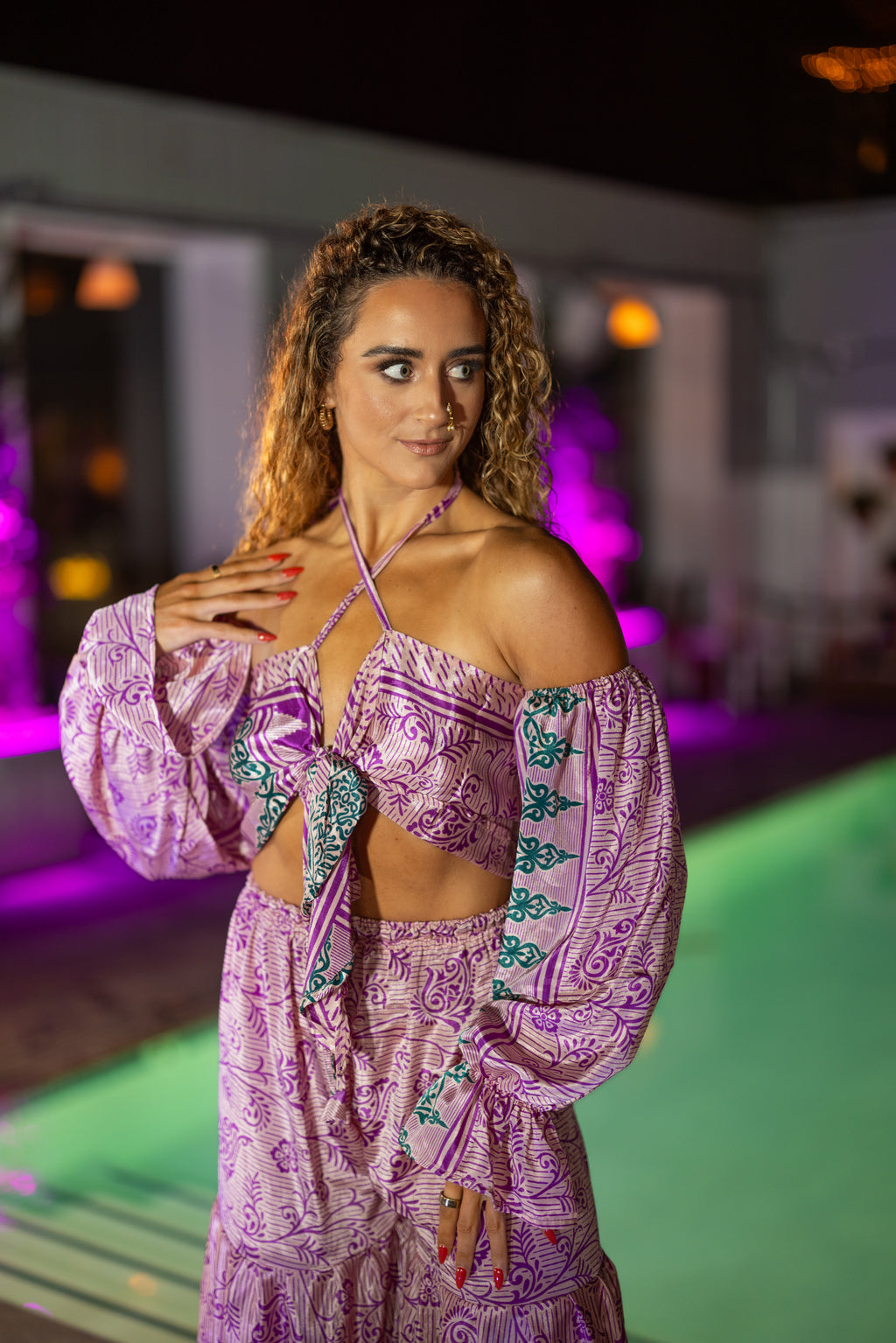 Pastel Bloom Sharara Pants Set