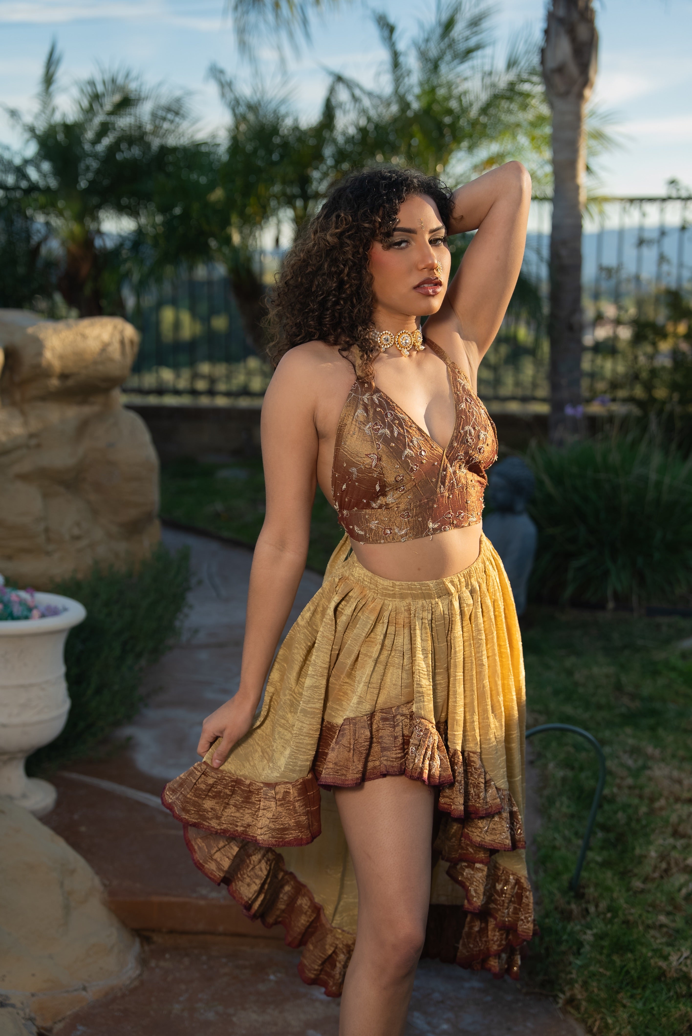 Golden Sahara Midi Bollywood Set