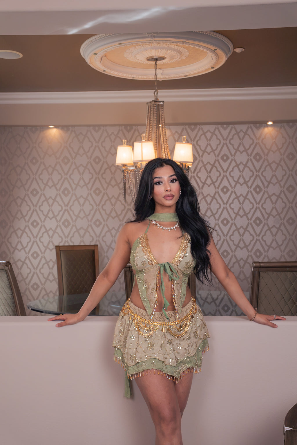 Elven fairy princess Lotus Mini Skirt Set