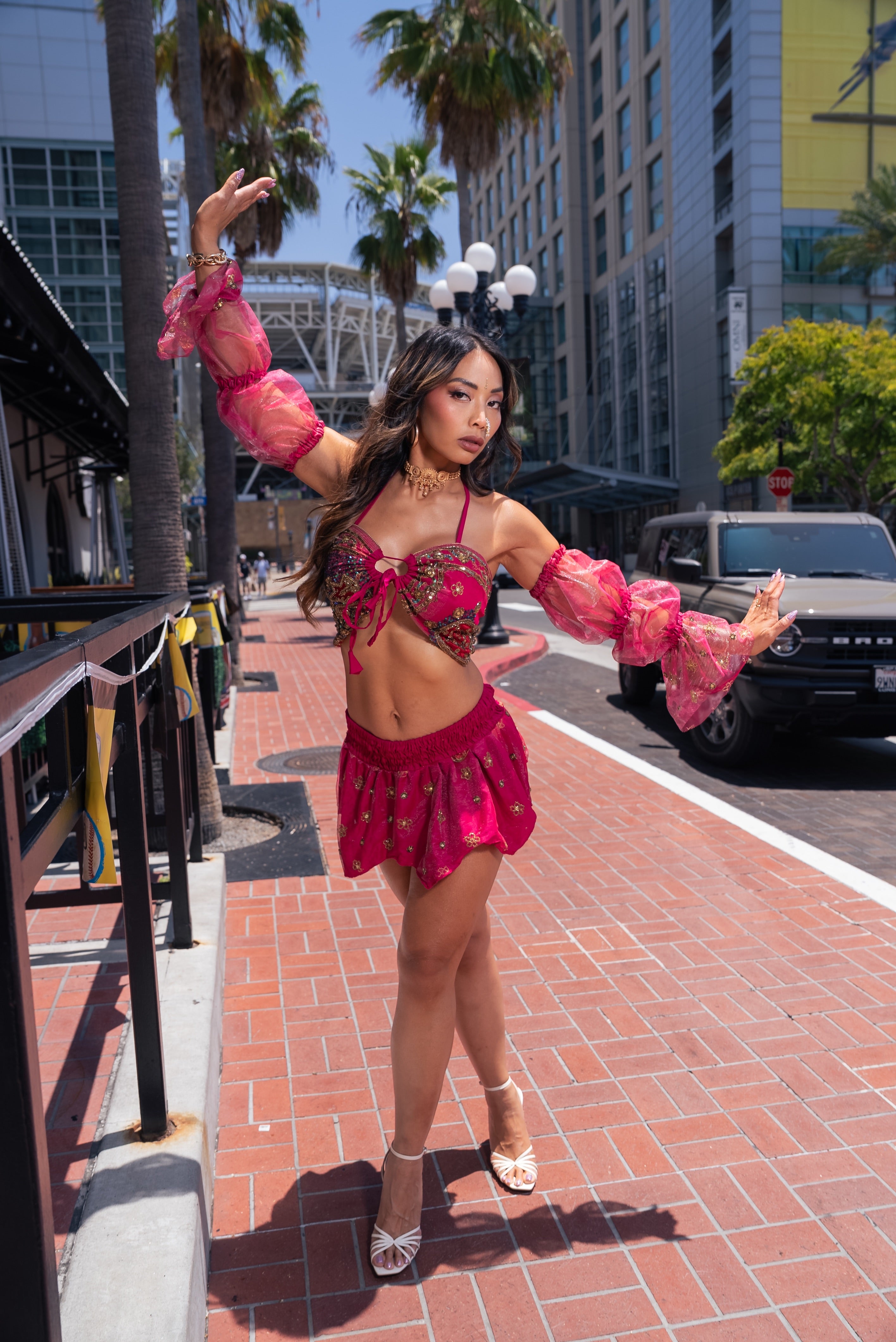 Rose Quartz Princess Lotus Mini Skirt Set