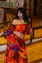 Load image into Gallery viewer, Passionfruit Fire Sharara Pants Set

