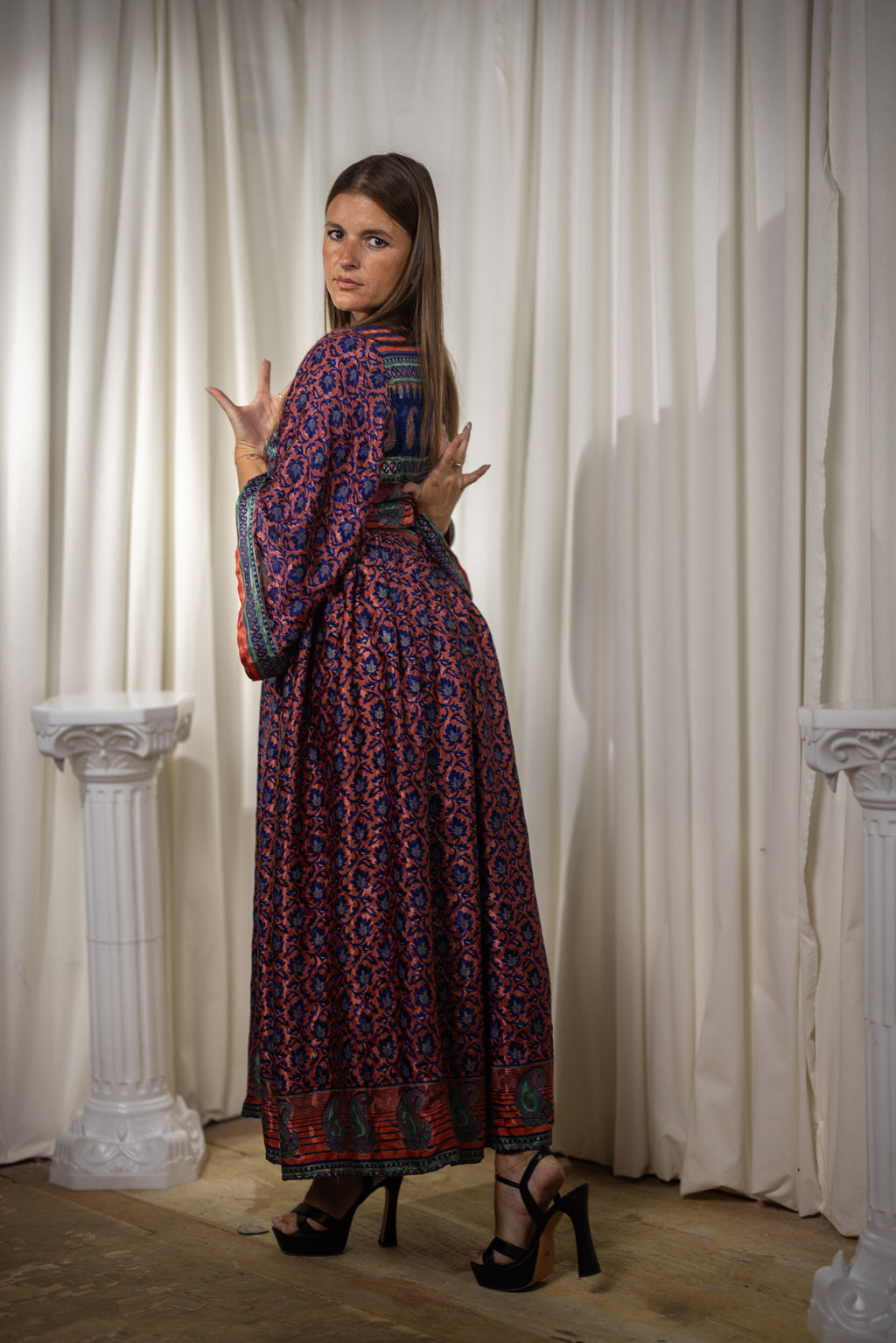 Bohemian Peacock Anarkali Dress
