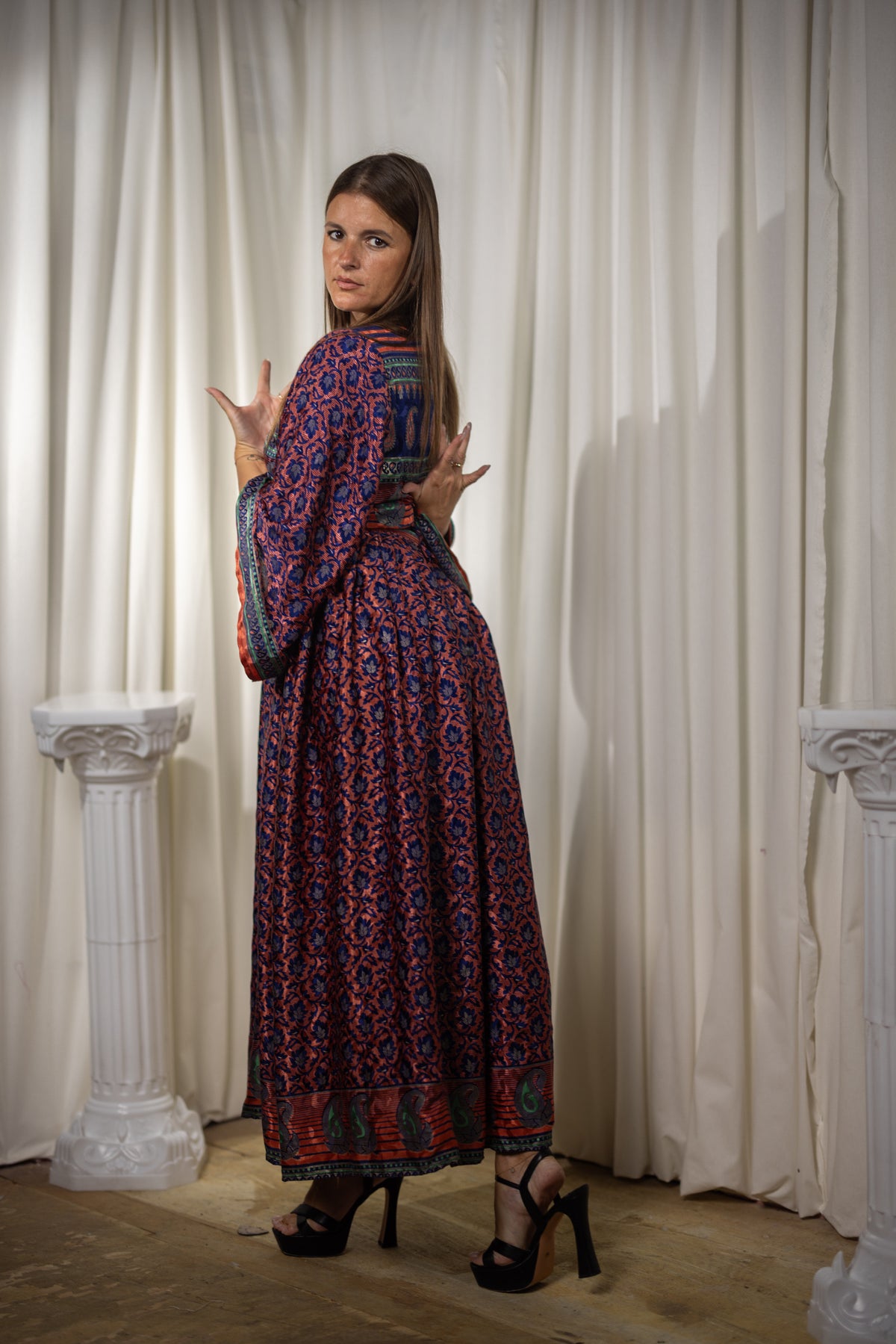 Bohemian Peacock Anarkali Dress