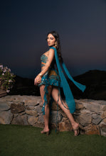 Load image into Gallery viewer, Blue Sun Shakti Mini Skirt Set
