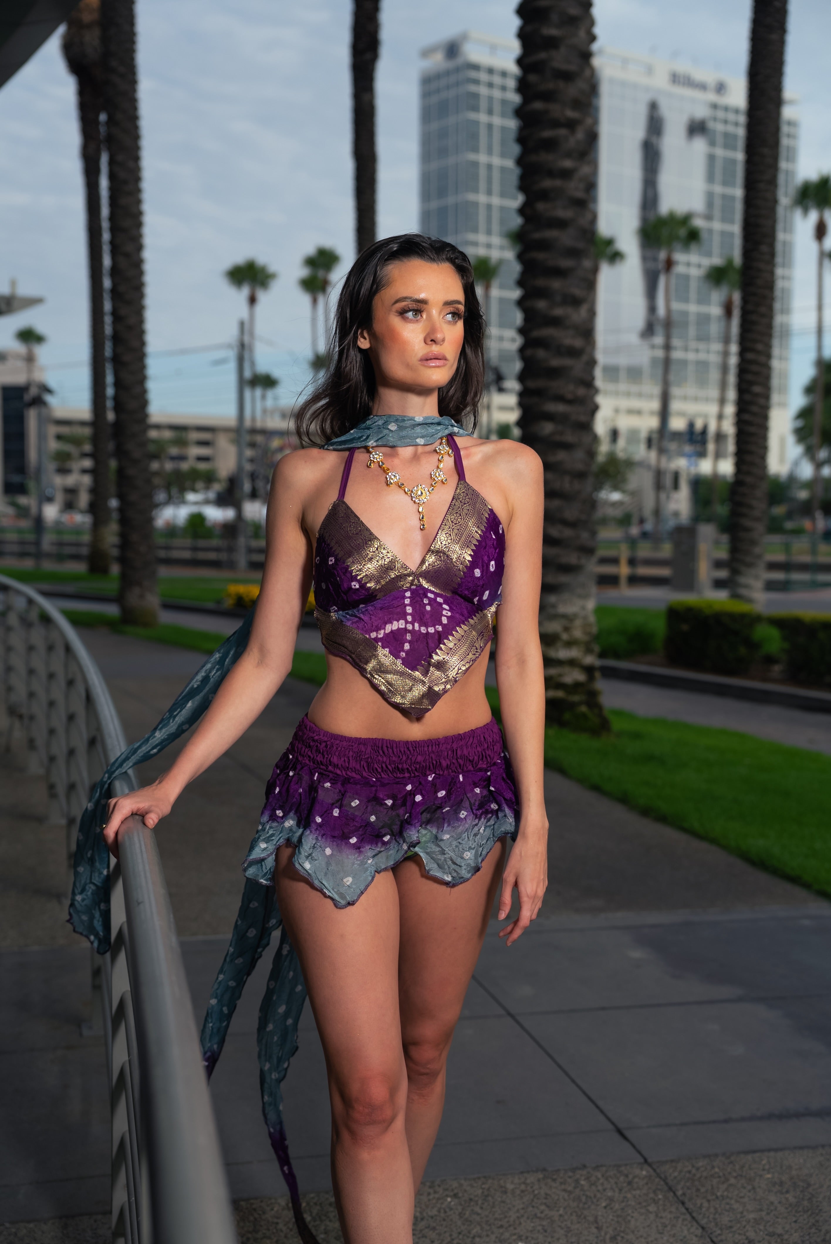 Bandhani Moonstone Micro Mini Butterfly skirt set