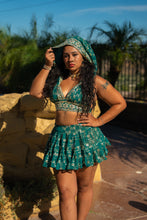 Load image into Gallery viewer, Teal Mermaid Micro Mini skirt set
