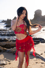 Load image into Gallery viewer, Fire Lotus Ruffle Mini Skirt Set

