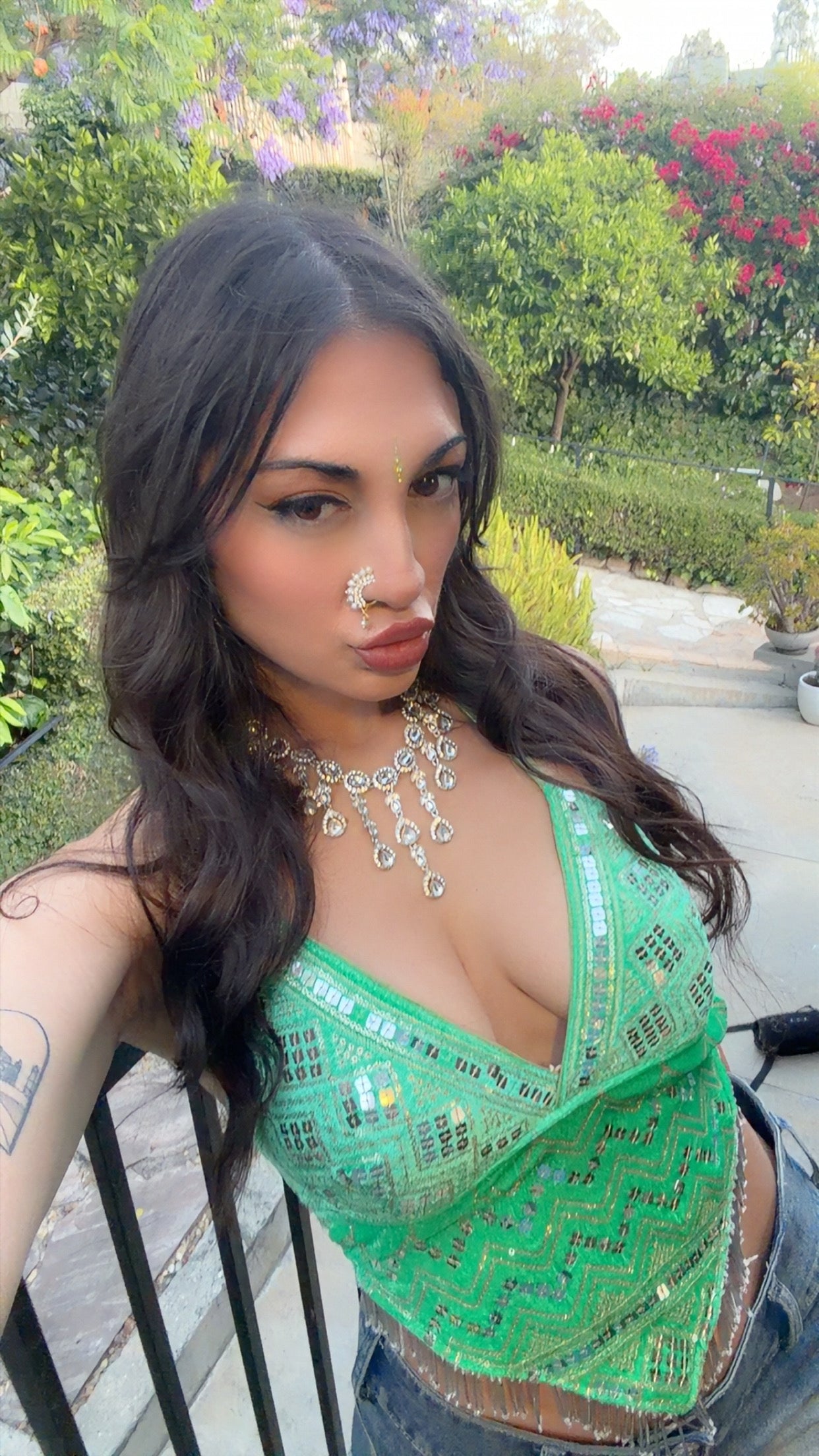 Pistachio Princess Sequin Venus Velvet Top