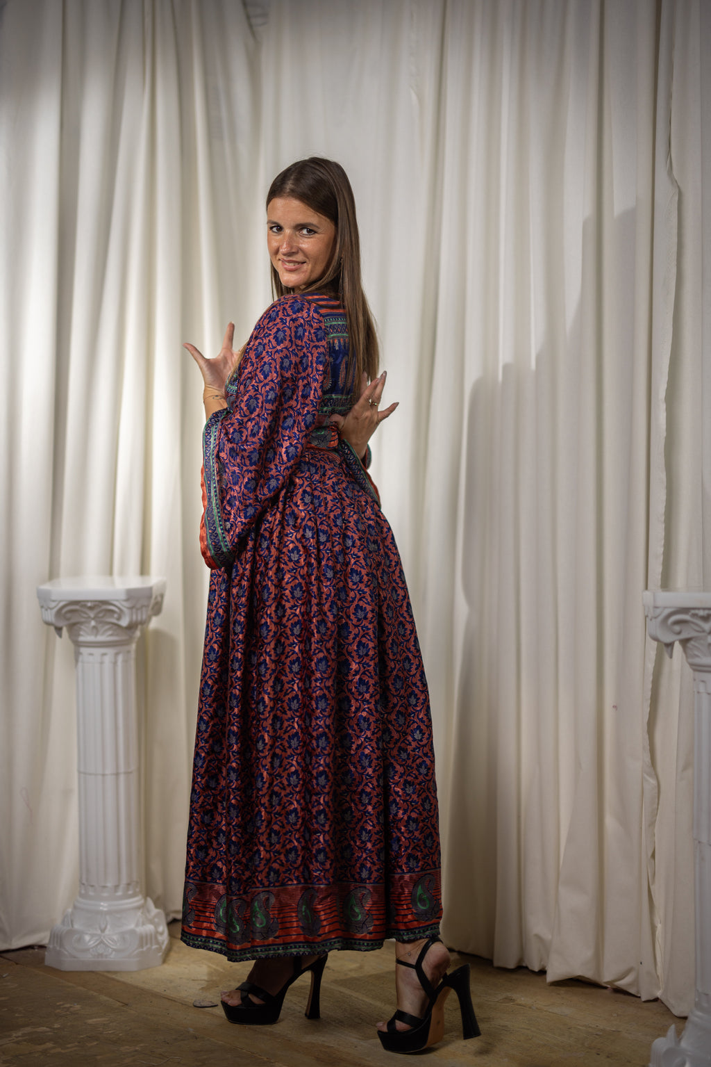 Bohemian Peacock Anarkali Dress