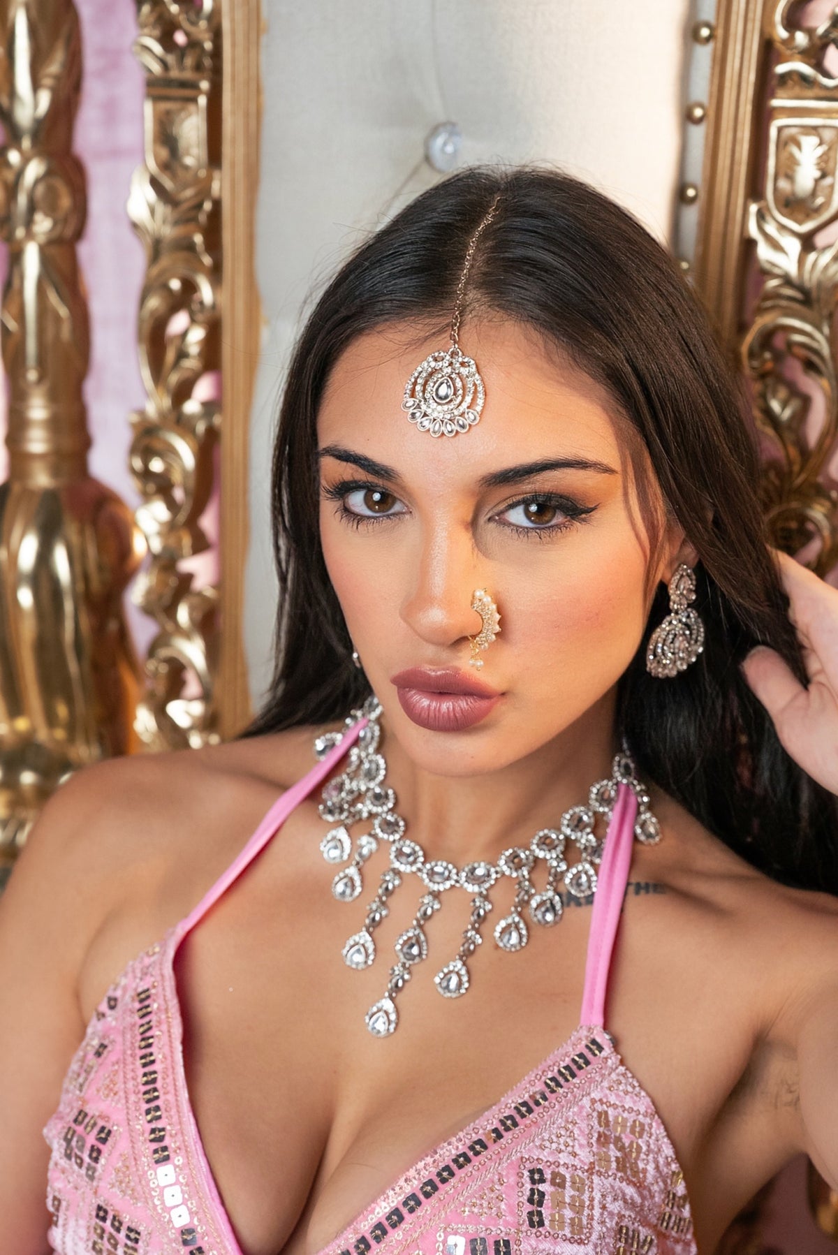 Diamond Lotus Necklace Set