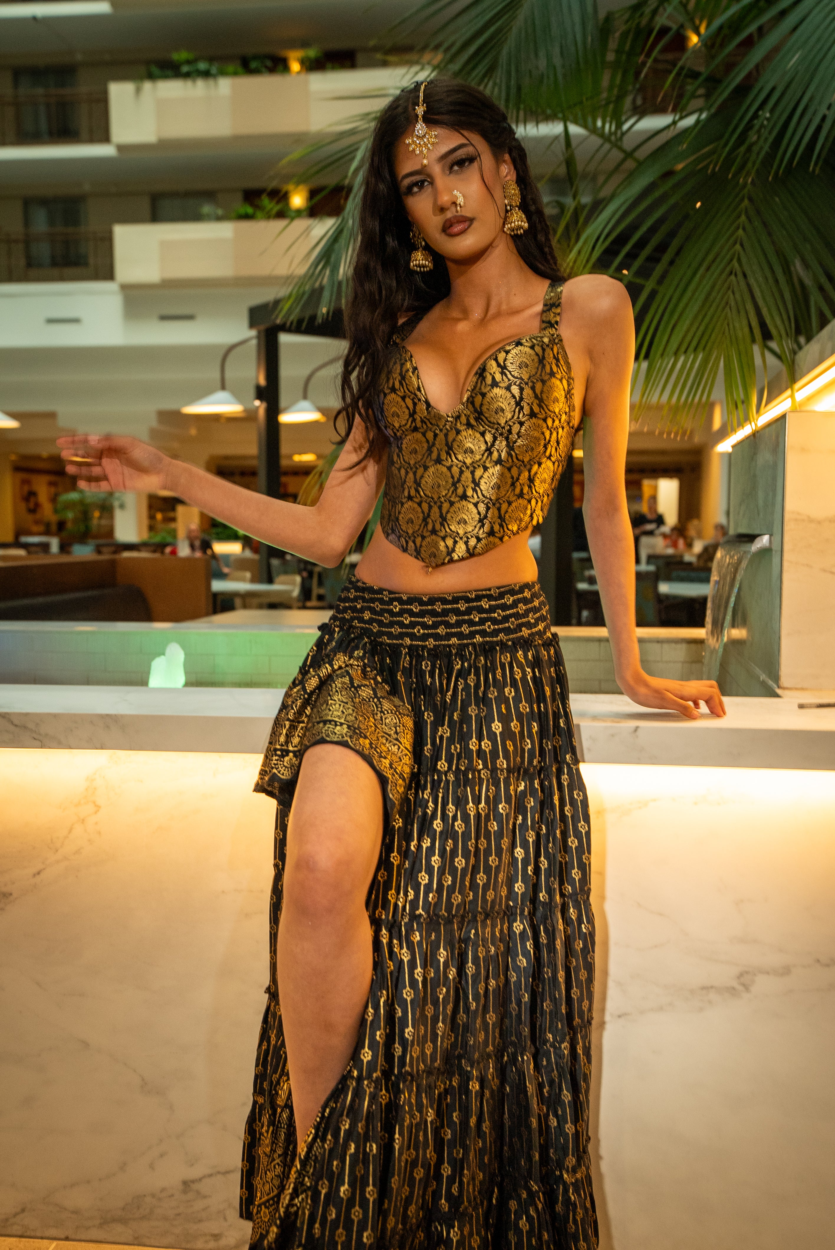 Black Lotus Bollywood Skirt