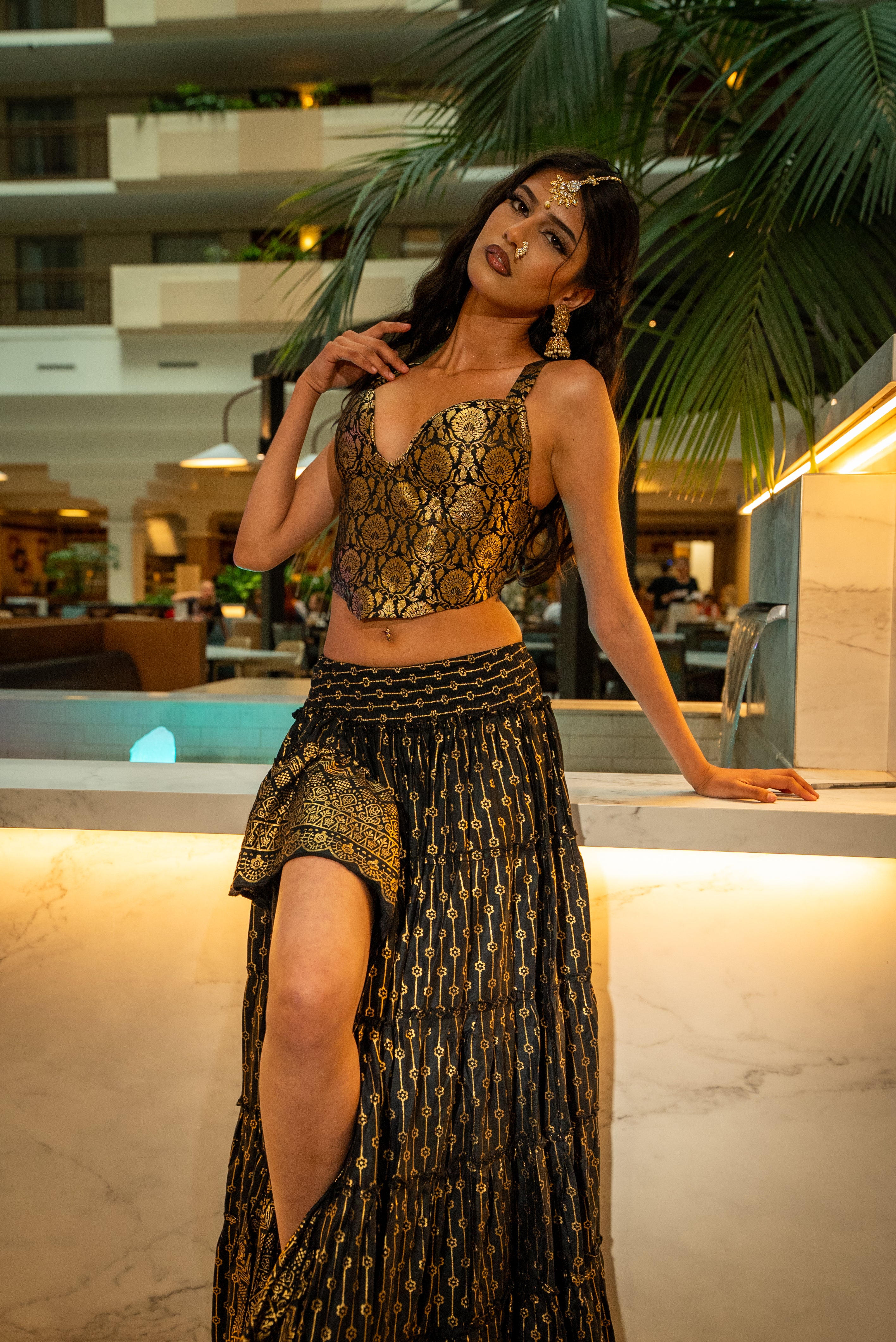 Black Lotus Bollywood Skirt
