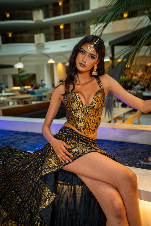Black Lotus Bollywood Skirt