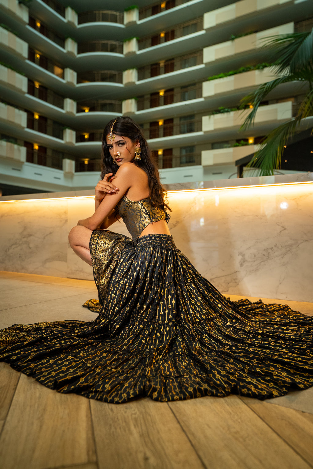Black Lotus Bollywood Skirt
