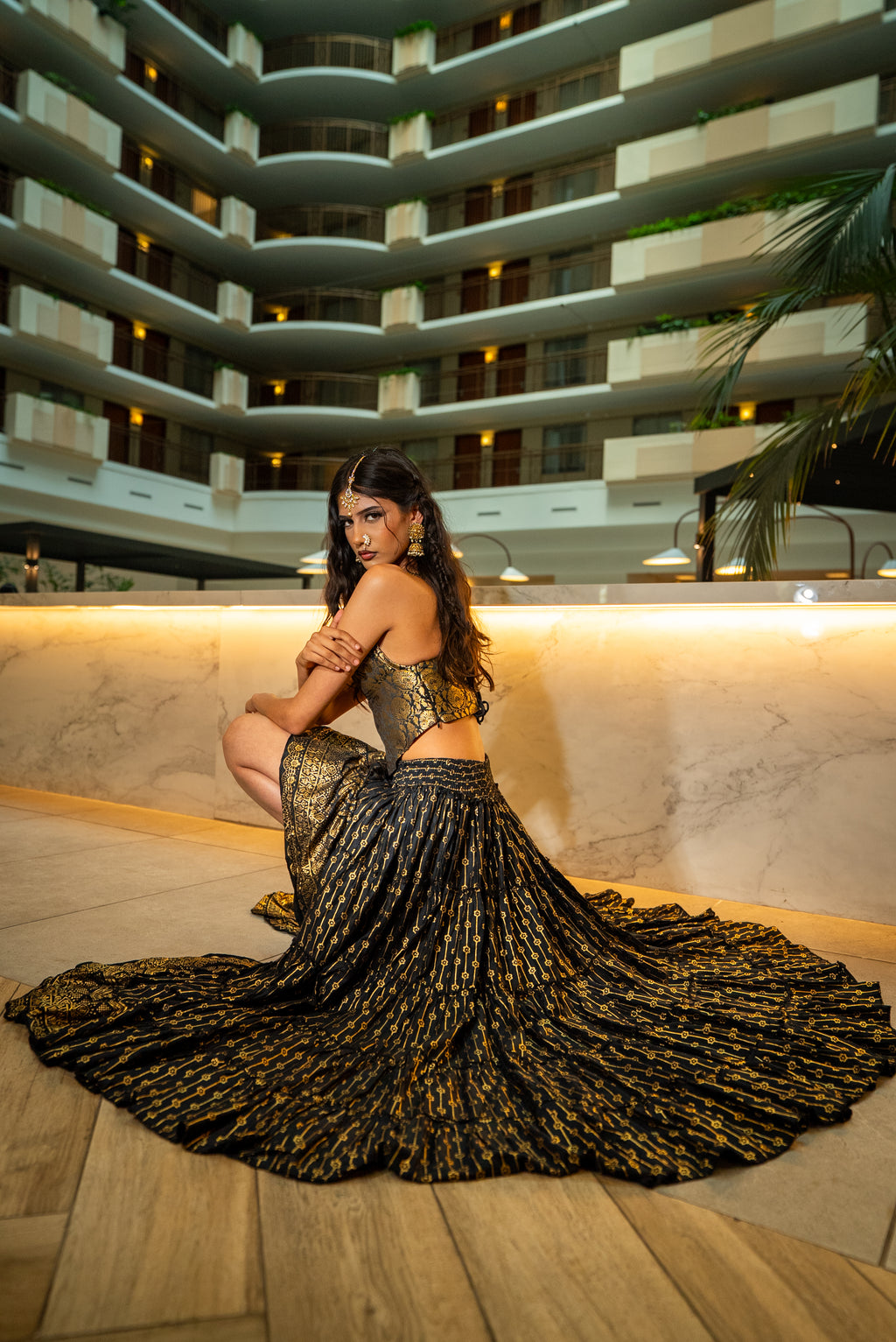 Black Lotus Bollywood Skirt