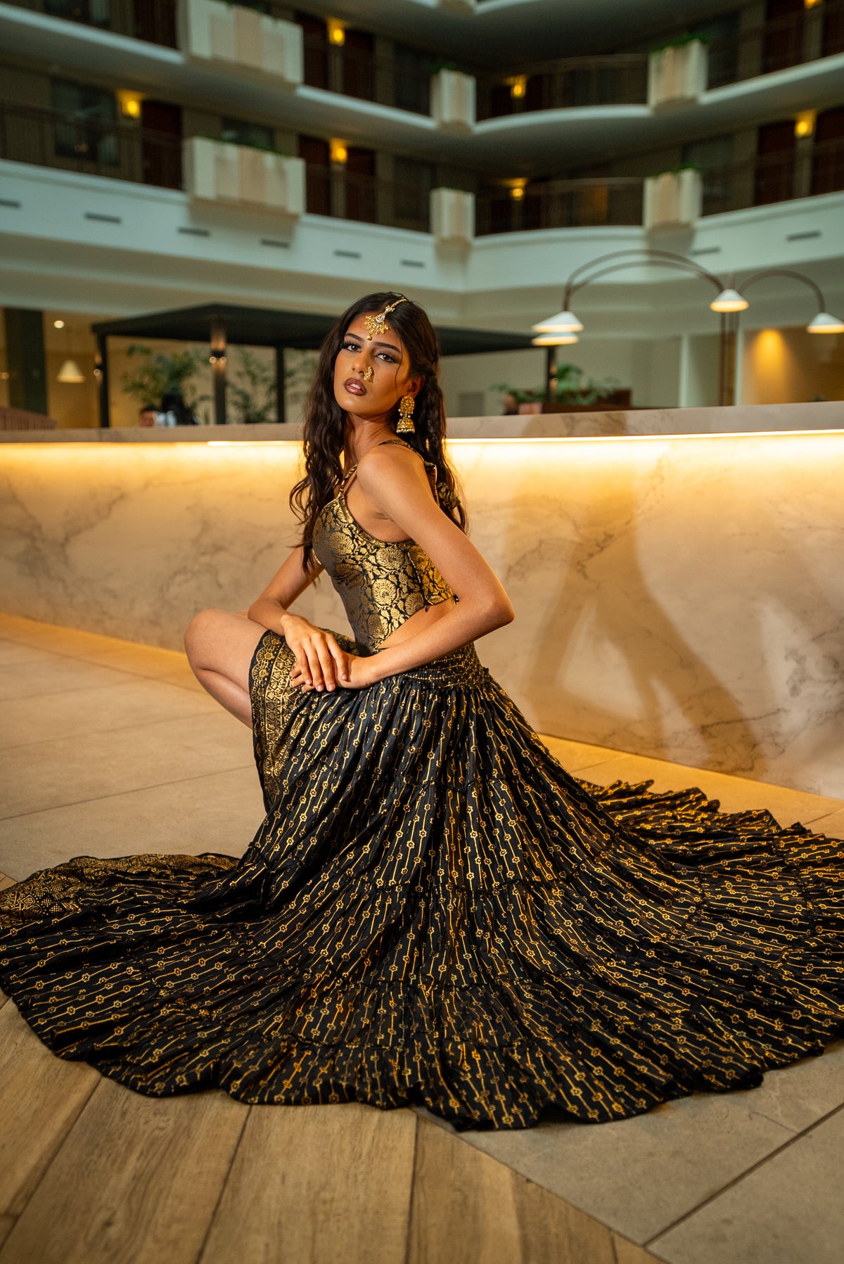 Black Lotus Bollywood Skirt
