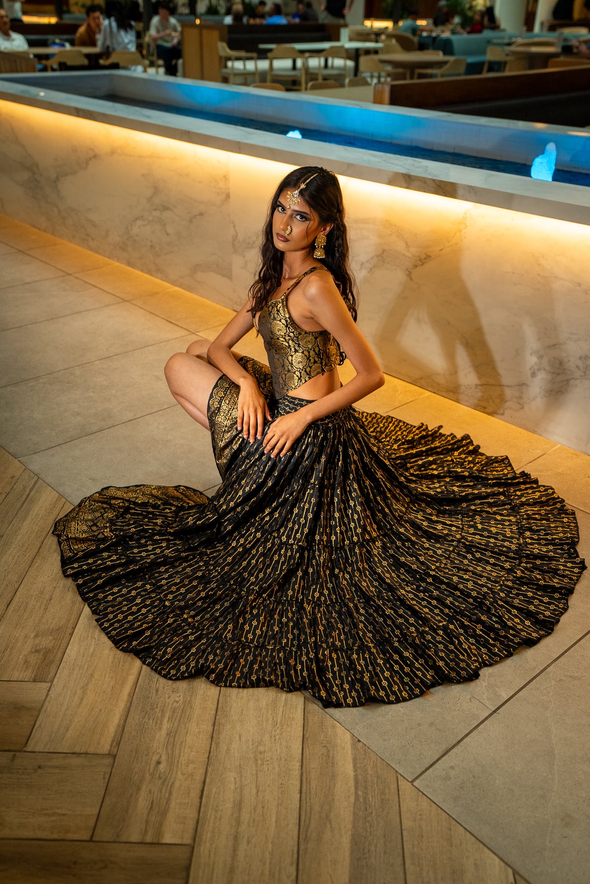 Black Lotus Bollywood Skirt