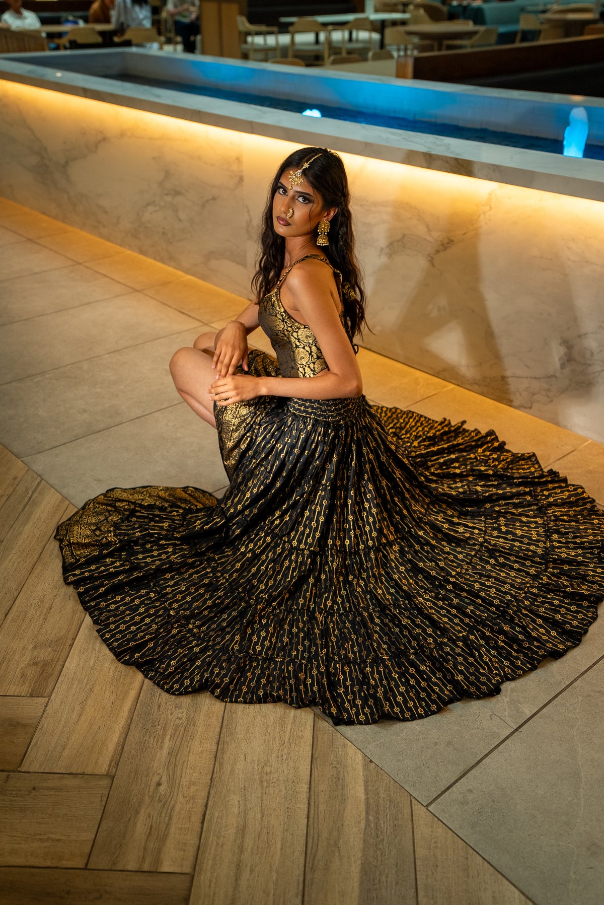 Black Lotus Bollywood Skirt