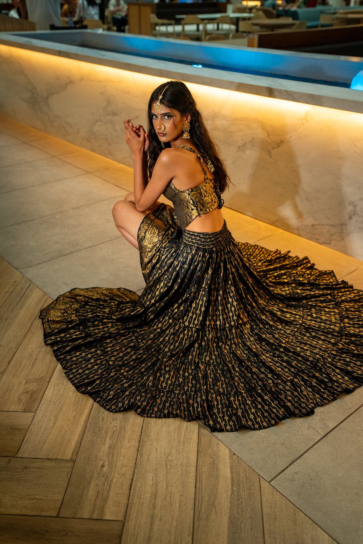 Black Lotus Bollywood Skirt