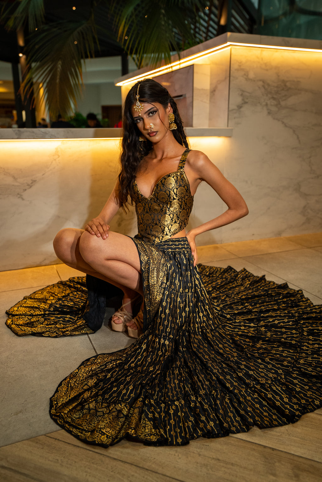 Black Lotus Bollywood Skirt