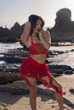 Load image into Gallery viewer, Fire Lotus Ruffle Mini Skirt Set
