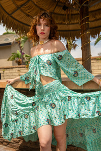 Baby Blue Bandhani Bollywood Set