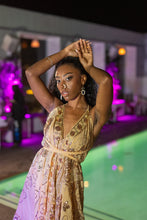 Load image into Gallery viewer, Gold Lotus Mini Magic Dress
