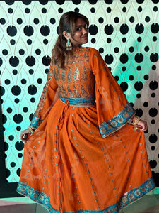 Divine Sun Goddess Anarkali Jacket Dress