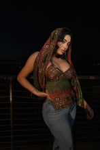 Load image into Gallery viewer, Golden dragon saree top (no scarf)
