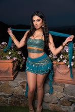 Load image into Gallery viewer, Blue Sun Shakti Mini Skirt Set
