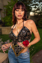 Load image into Gallery viewer, Velour Black Venus Sequin Top
