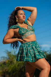 Teal Mermaid Micro Mini skirt set