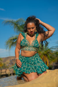 Teal Mermaid Micro Mini skirt set
