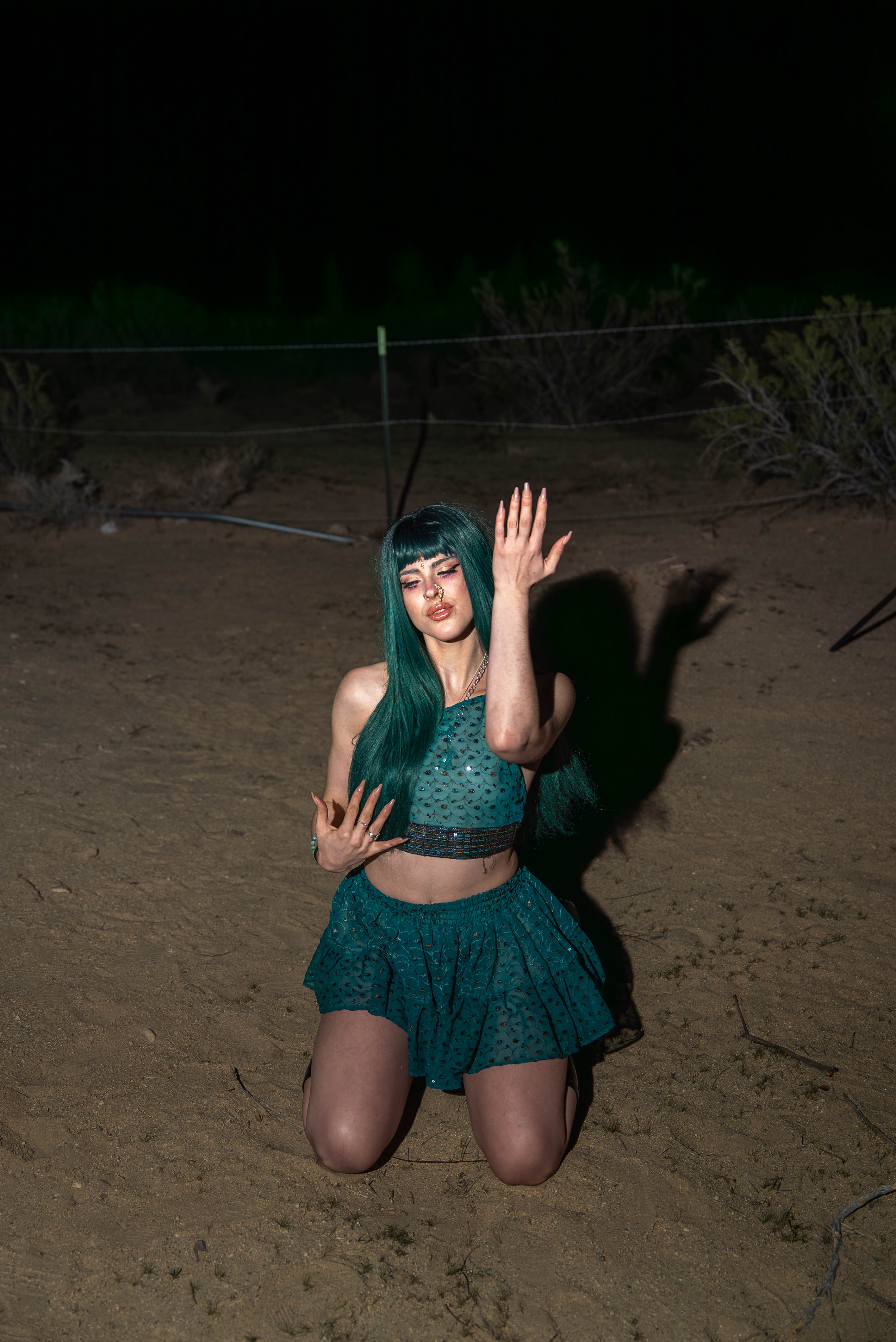 teal mystic Micro Mini Gehr Skirt Set