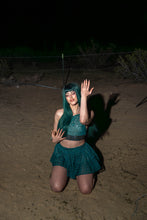 Load image into Gallery viewer, teal mystic micro mini skirt set
