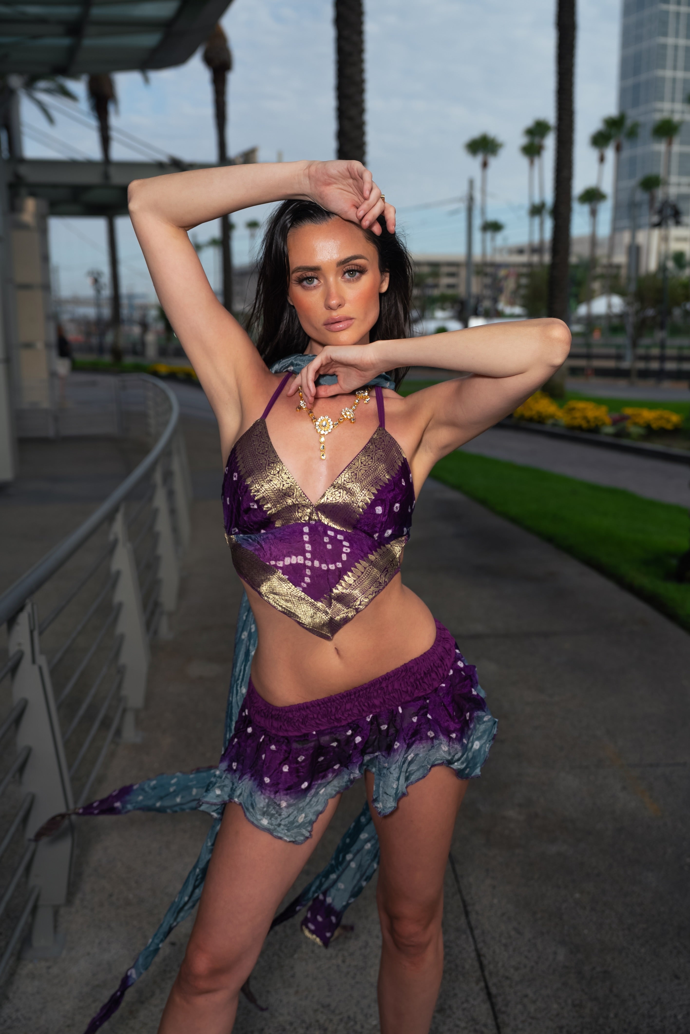 Bandhani Moonstone Micro Mini Butterfly skirt set