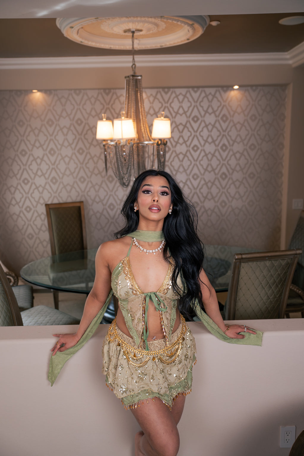 Elven fairy princess Lotus Mini Skirt Set