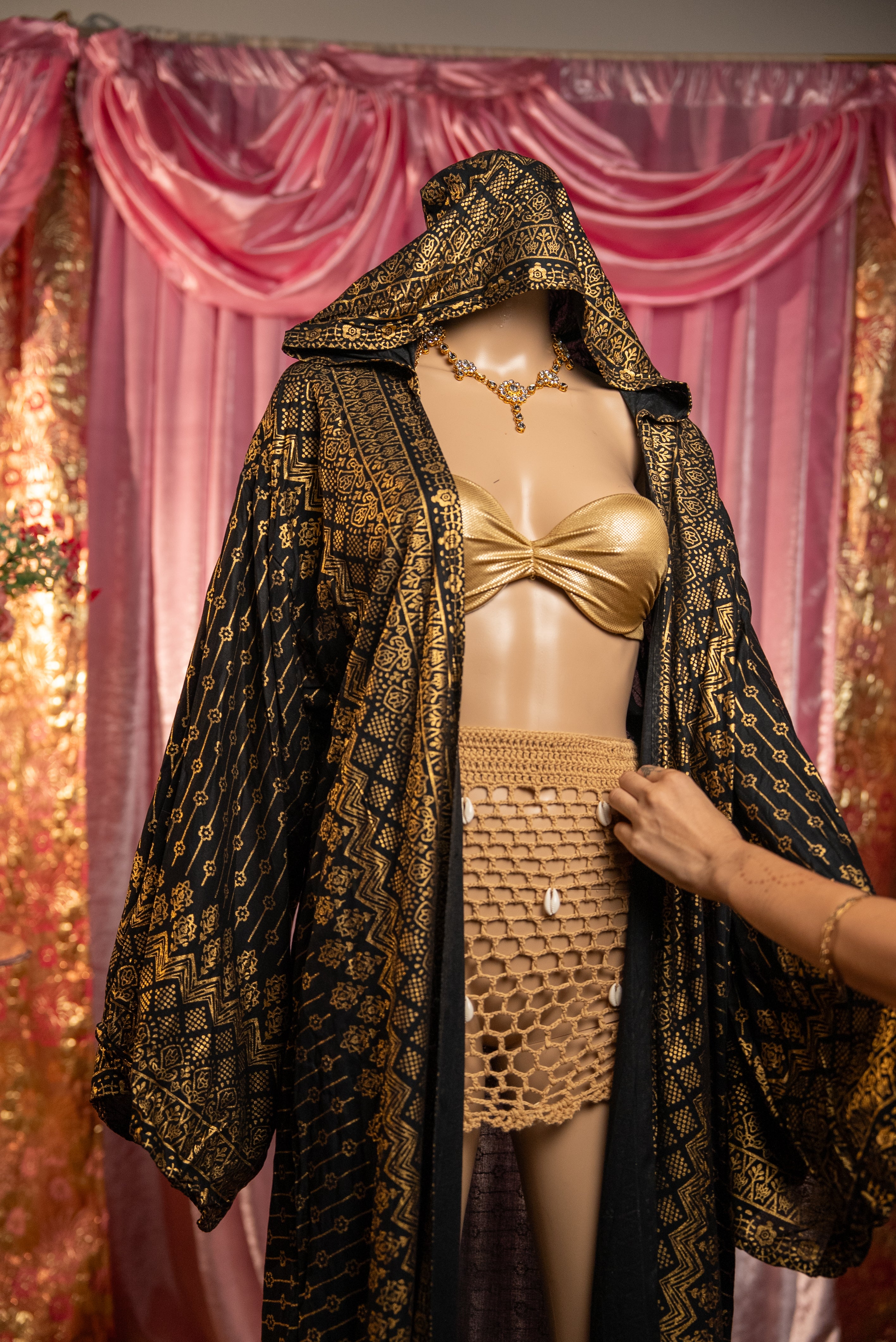 Black Lotus Kimono with hood