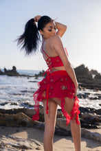 Load image into Gallery viewer, Fire Lotus Ruffle Mini Skirt Set
