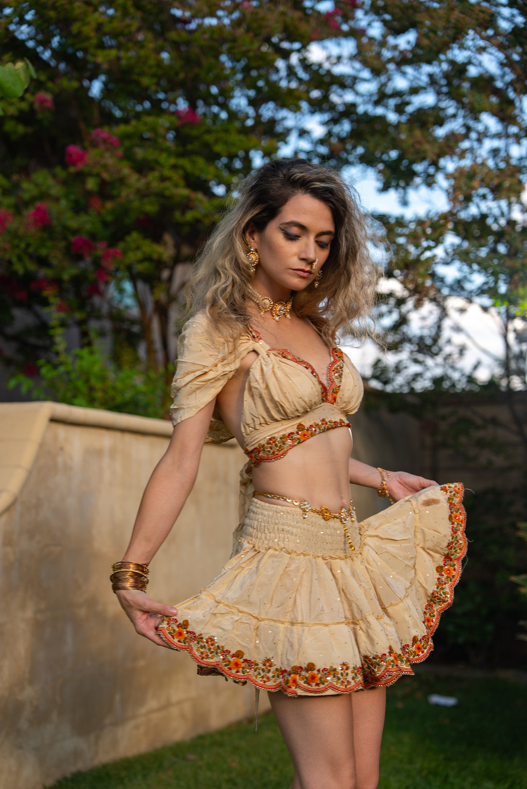 Sahara Rose Micro Mini Gehr Skirt Set