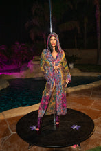 Load image into Gallery viewer, Purple garden Hoodie Kimono
