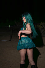 Load image into Gallery viewer, teal mystic micro mini skirt set
