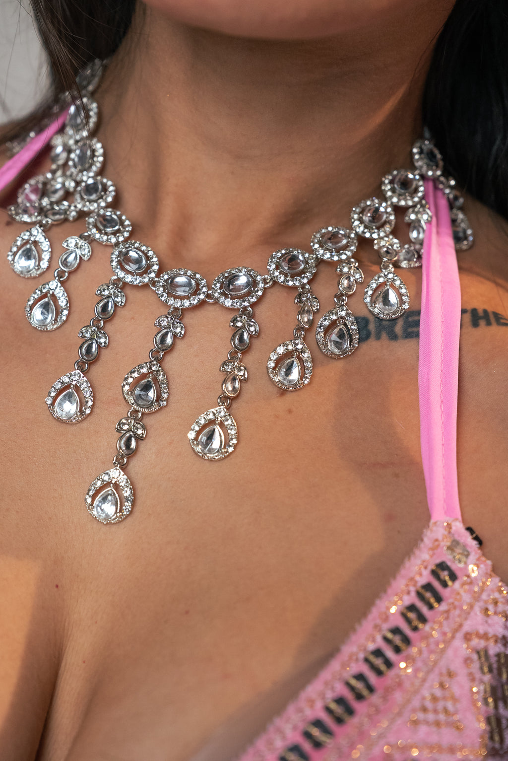 Diamond Lotus Necklace Set