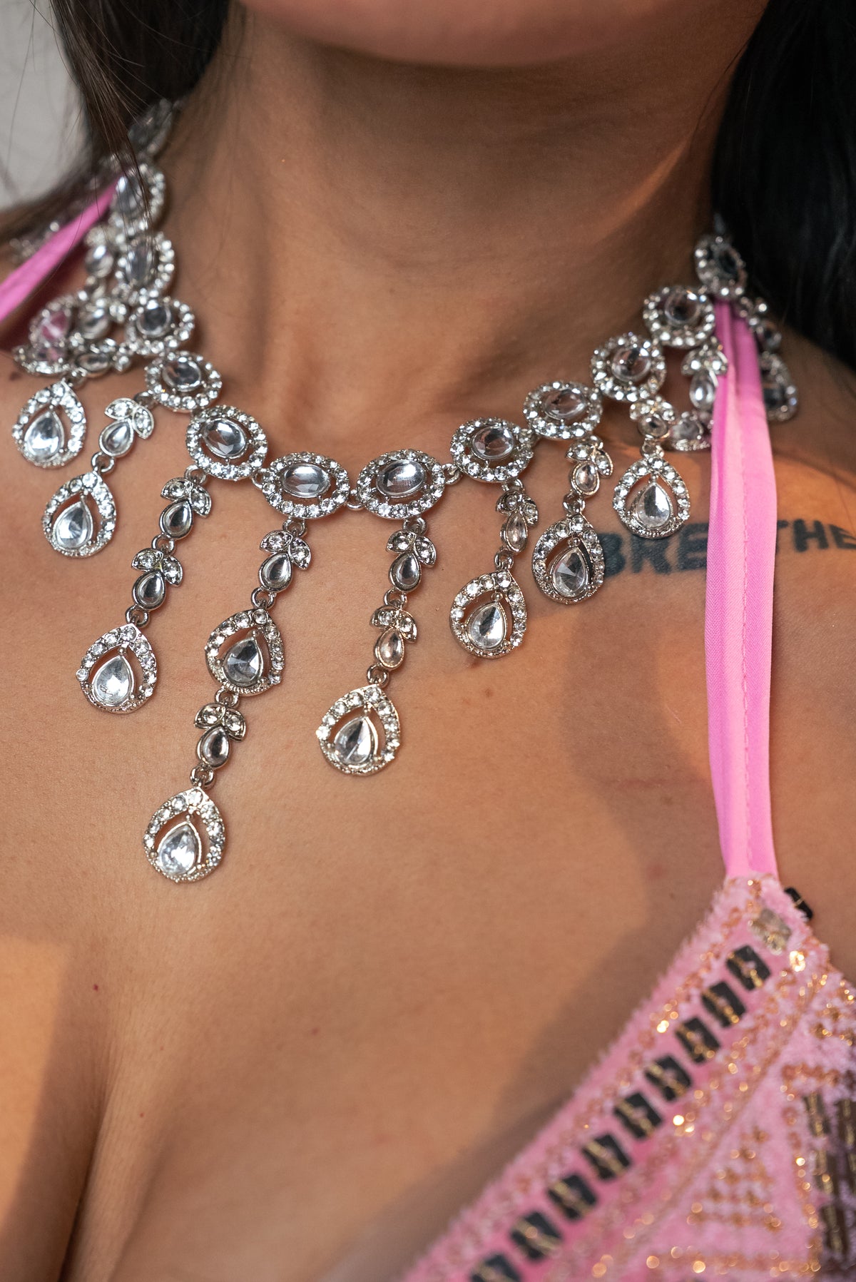 Diamond Lotus Necklace Set