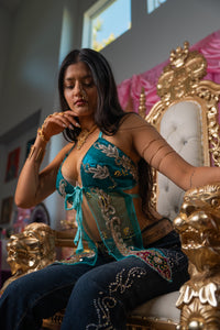 Jasmine turquoise Pixie Wing Top