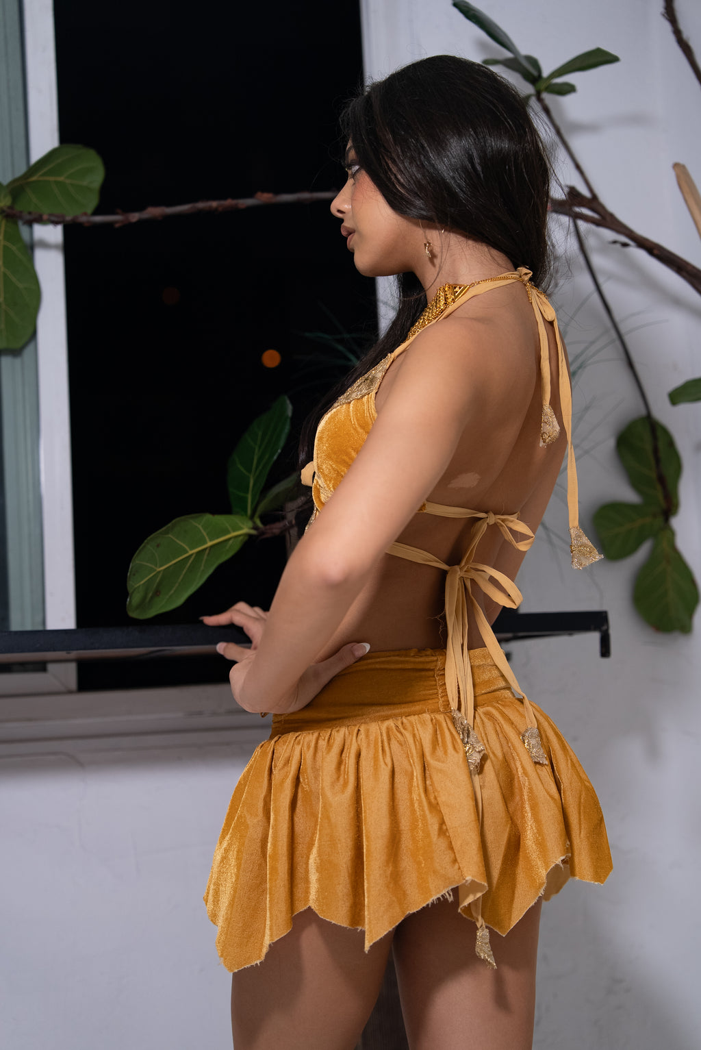 Golden Dynasty Lotus Skirt Set (petite XS)