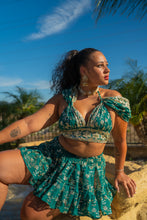 Load image into Gallery viewer, Teal Mermaid Micro Mini skirt set
