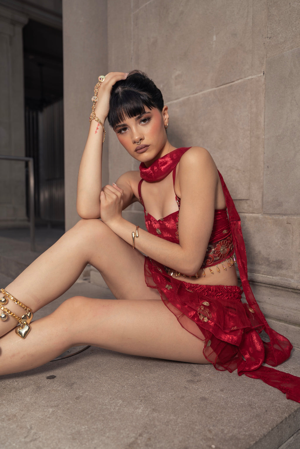 Ruby Road Ruffle Mini Skirt Set